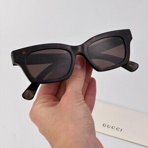 Gucci GG1790S 002 Women’s Sunglasses – Havana Brown Cat Eye Frame Brown Lenses